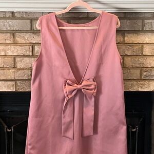 H&M Pink Sleeveless Dress with deep  back with bow size large never worn